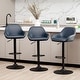 preview thumbnail 2 of 51, Glitzhome Set of 3 Mid-Century Modern Adjustable Swivel Bar Stools - Set of 3