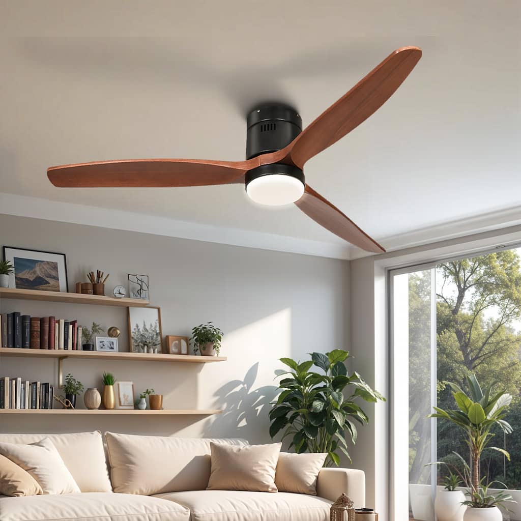 Moasis 52 Inch Low Profile Smart Ceiling Fan with Light and Remote
