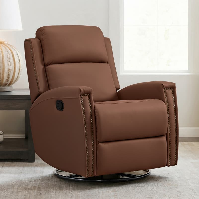 Jerome Swivel Glider Recliner Nursery Chair Manual Push Back Recliner