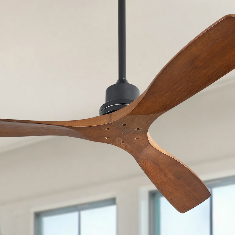 Sofucor 52" Indoor Wood Ceiling Fan Light with Remote, Integrated Light Optional