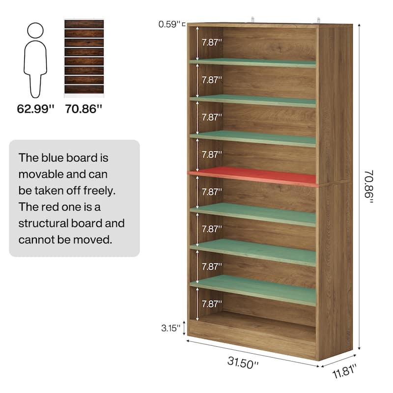 Shoe Cabinet Narrow High Shoe Cabinet with Open Storage for Entryway, White