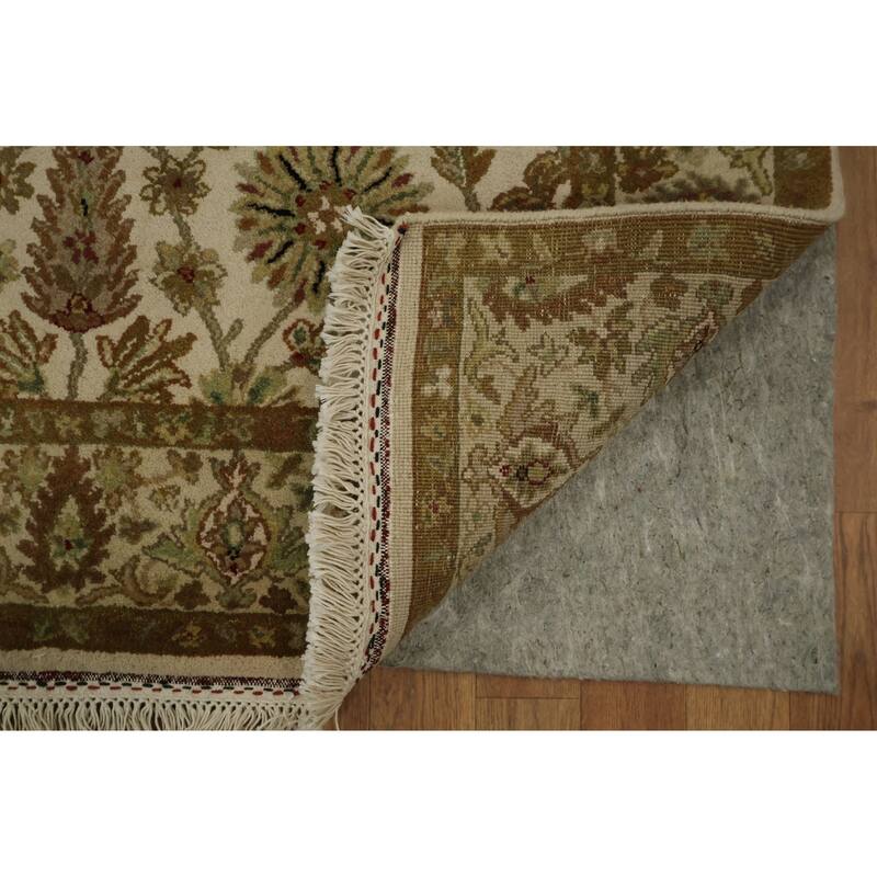Hand Knotted Oriental 100% Wool Carpet Traditional All-Over Beige & Ivories Agra Area Rug - 6' 2'' X 4' 0''