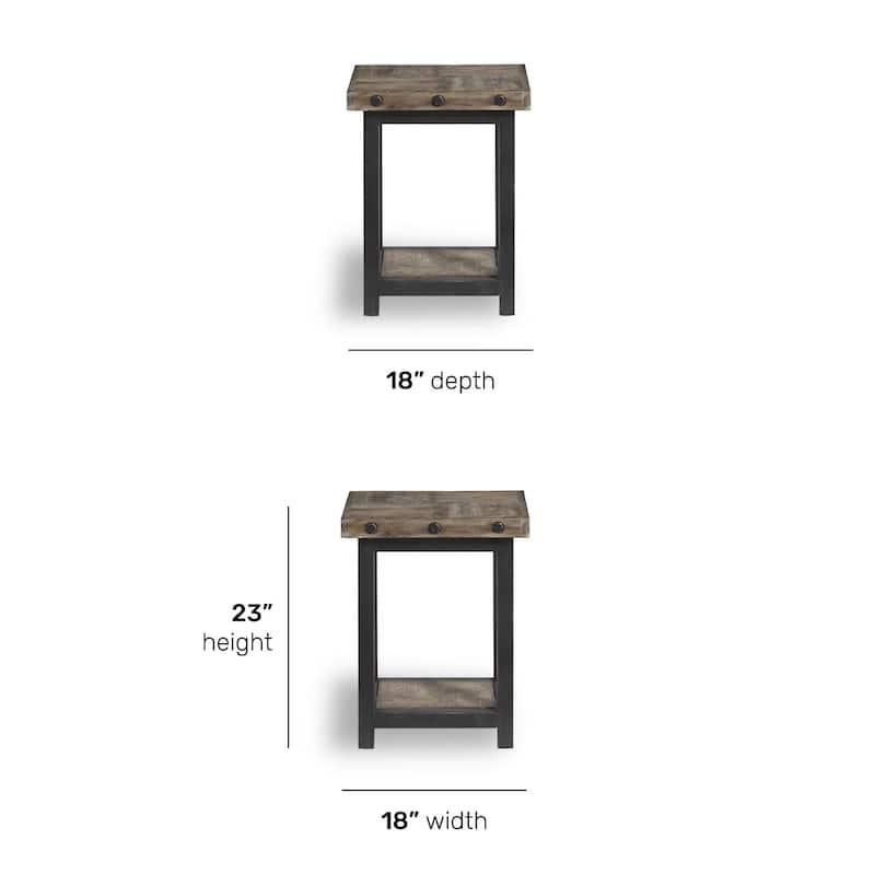 Carpenter Brown Wood Chairside Table - 18" x 23" x 18"