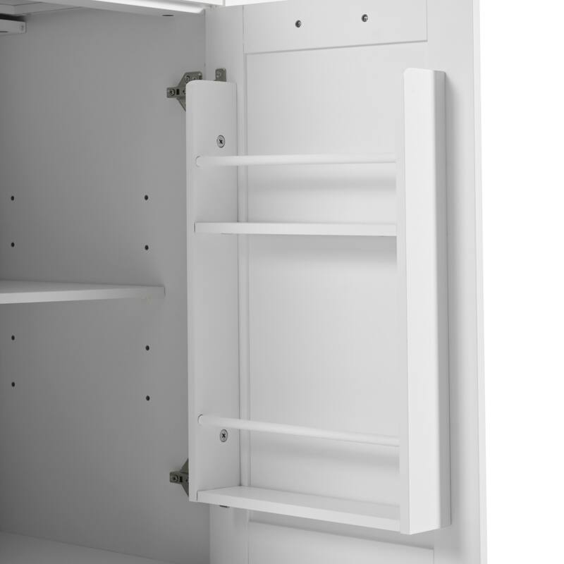 46'' Kitchen Island with Drop Leaf, 3 Tier Pull Out Cabinet Organizer, Towel Rack and 2 Drawers - 46'' x 29.5'' x 37''