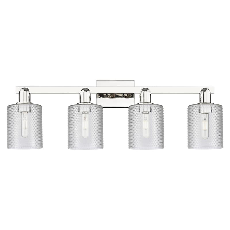 Innovations Lighting 716-4W-11-32 Cobbleskill Vanity Cobbleskill 4 - Polished Nickel / Clear