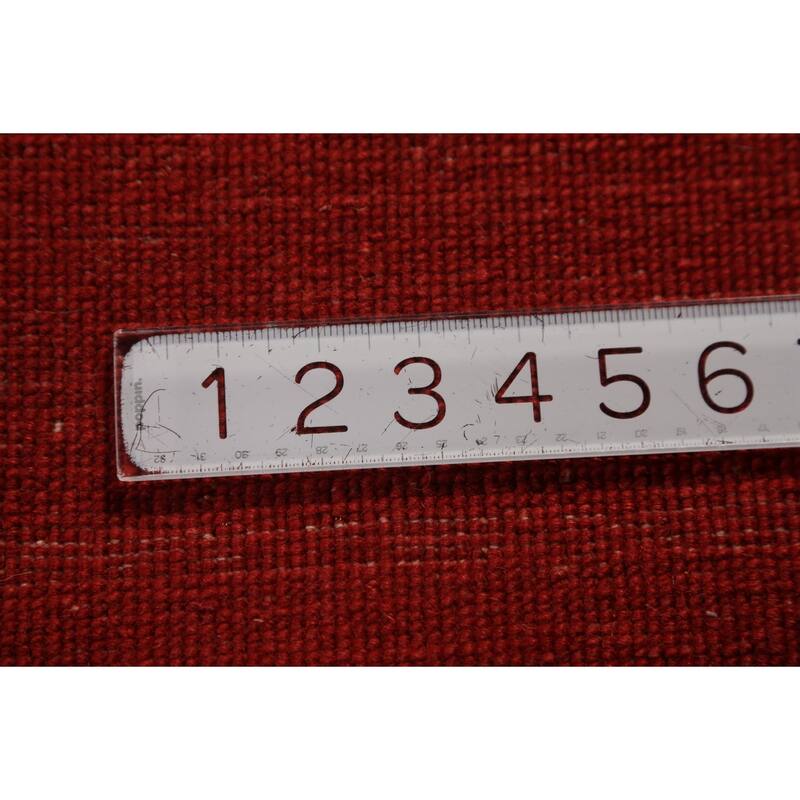 Gabbeh Modern Area Rug Handmade Oriental Red Wool Carpet - 5'6" x 7'10"