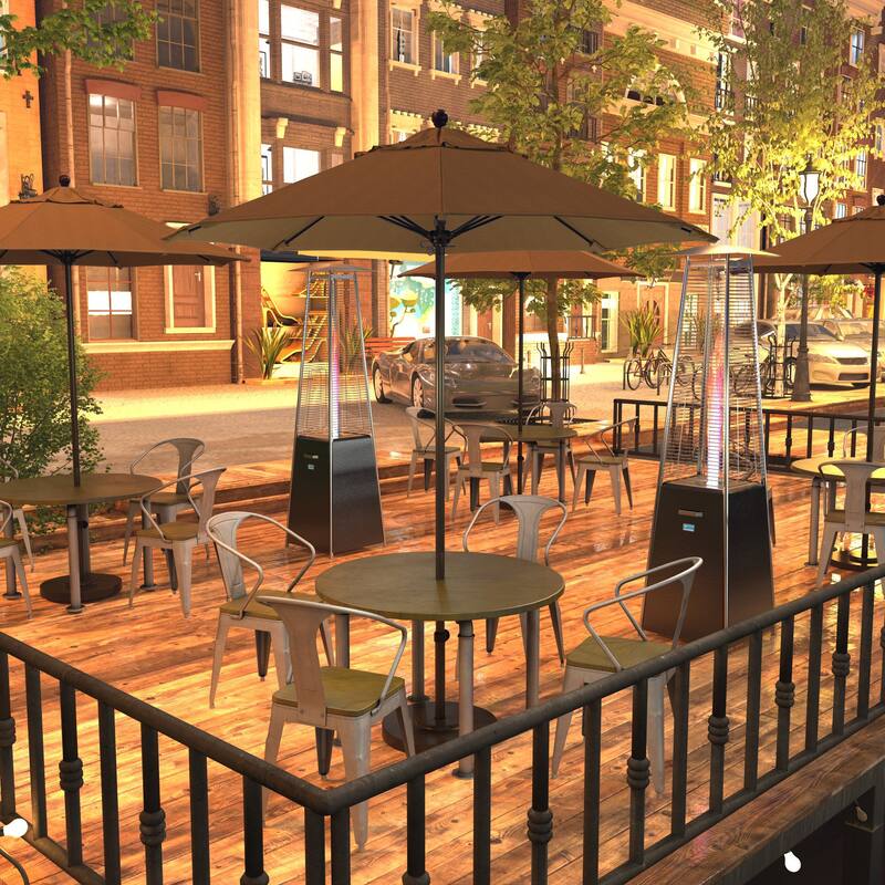 California Umbrella 7.5' Rd.. Aluminum Frame, Fiberglass Rib Market Umbrella, Push Open, Bronze Finish, Olefin Fabric