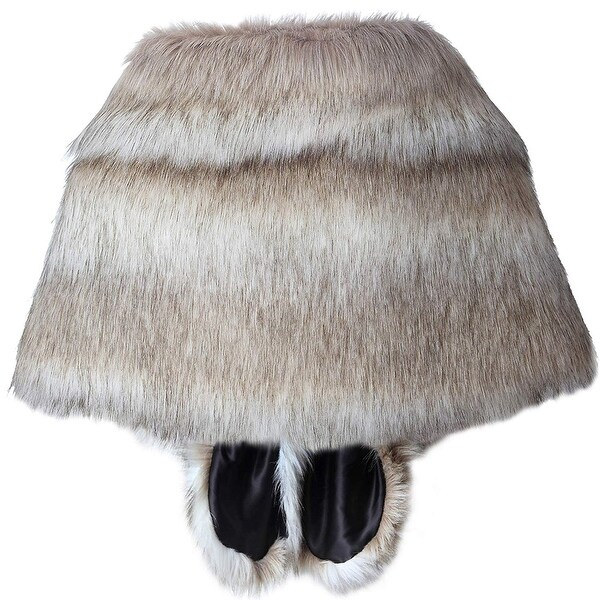 caracilia faux fur shawl wrap