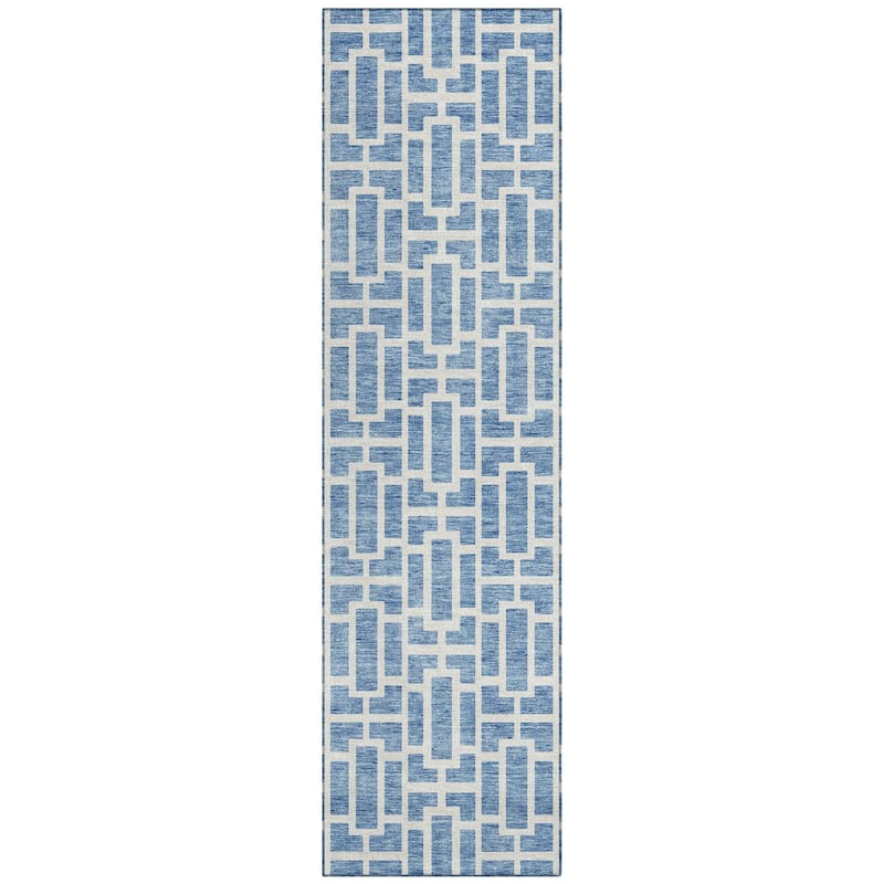 Machine Washable Indoor/ Outdoor Chantille Contemporary Geo Rug