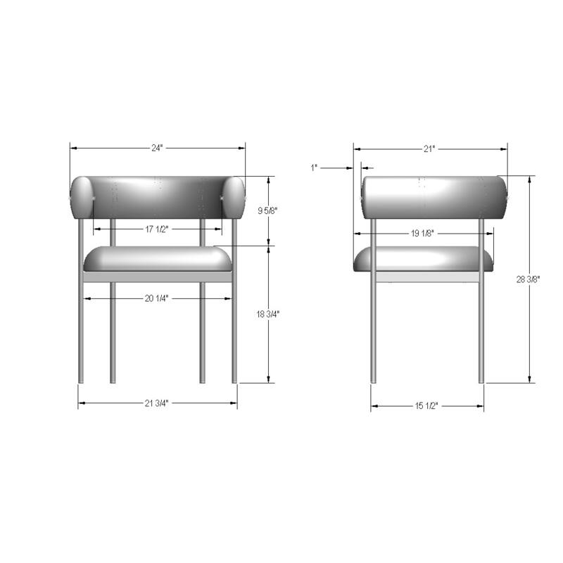 Amisco Julius Upholstered Dining Chair with arms and Metal Legs
