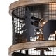 preview thumbnail 7 of 11, Kodiak 12-in W Black Rustic Round Cage Flush Mount Ceiling Light Fixture Tree Motif