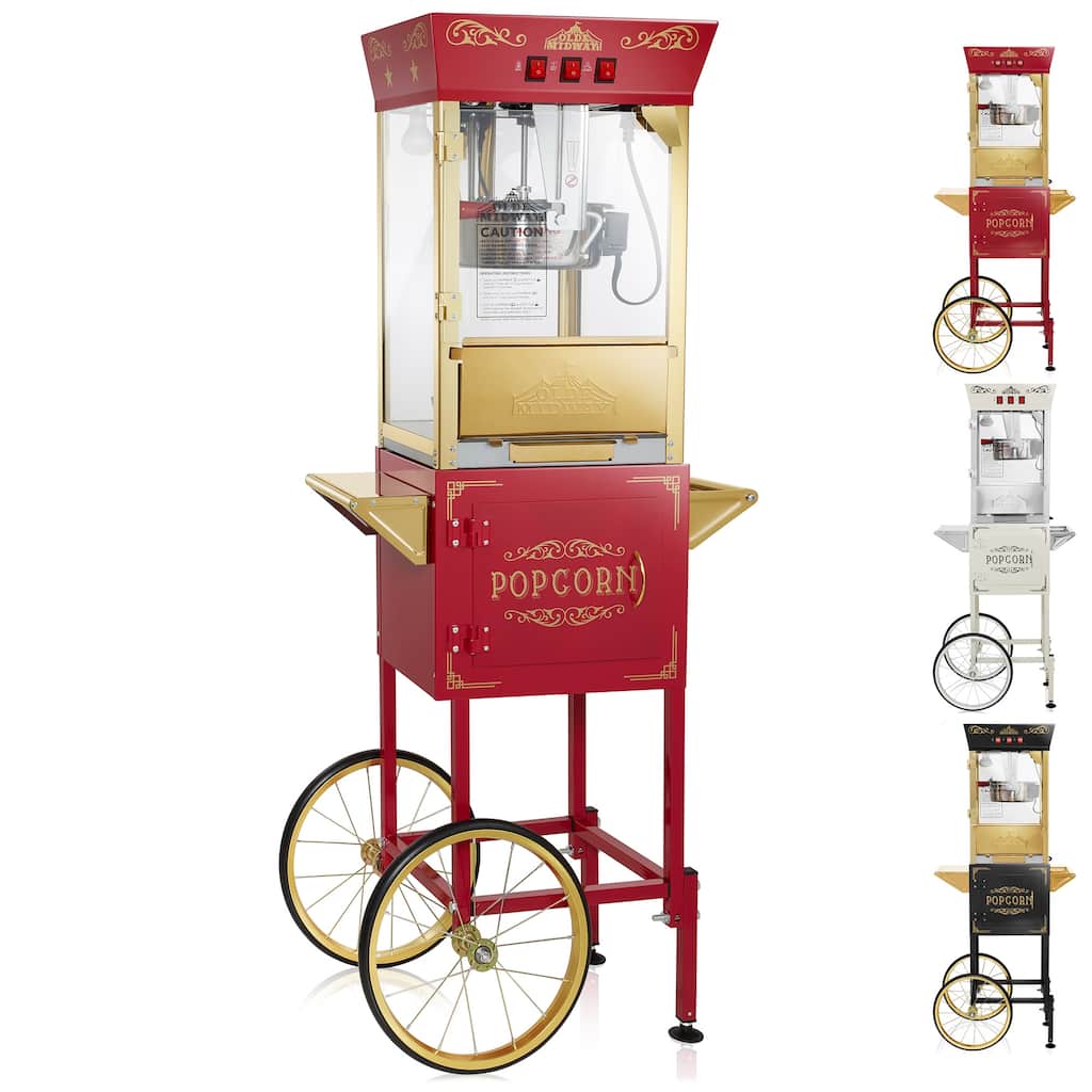 Movie TheaterStyle Popcorn Machine with Cart and 10oz Kettle