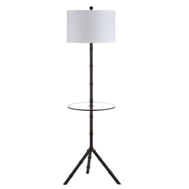 Julia 62" Metal LED End Table Floor Lamp, Chrome by JONATHAN Y - 62" H x 20.5" W x 20.5" D