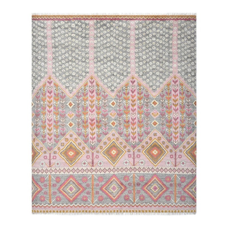 Overton Handmade Modern Contemporary Floral Area Rug