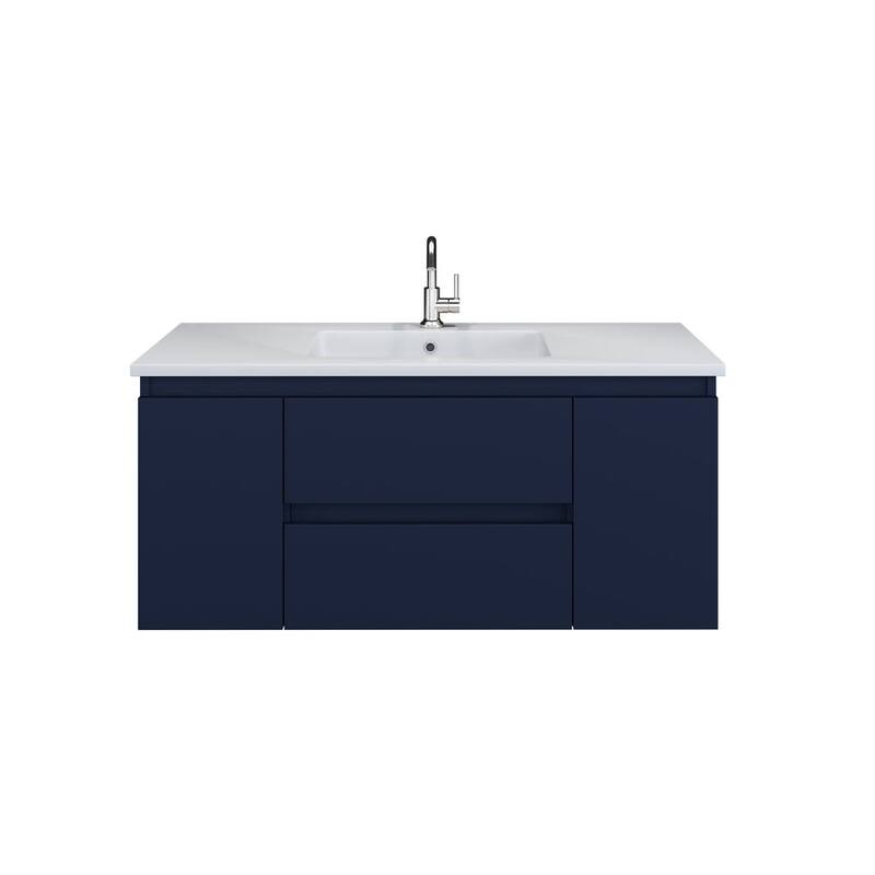 Volpa USA Salt 48-Inch Wall Mounted Floating Bathroom Vanity Set