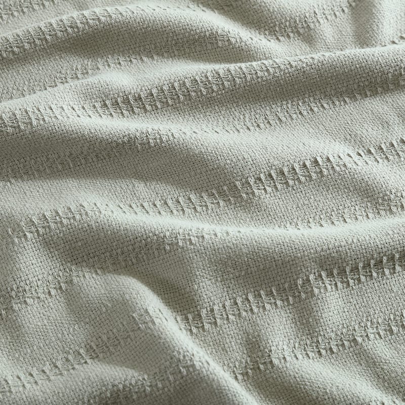 Eddie Bauer Variegated Weave Stripe Cotton Reversible Blanket