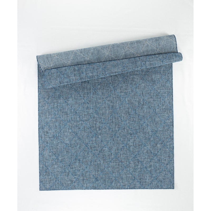 Larissa Collection Geometric Blue Indoor/Outdoor Area Rug