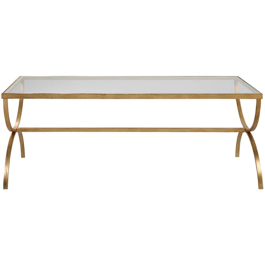 Uttermost 25186 Crescent 48" Wide Iron and Tempered Glass Coffee Table