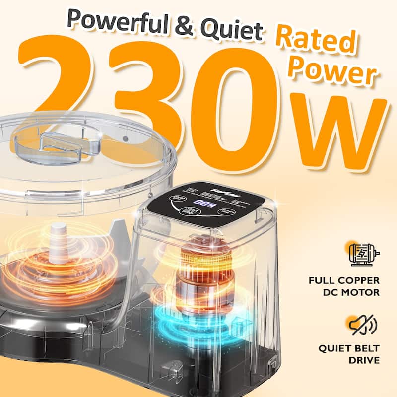 5.3QT Electric Dough Maker with Ferment Function, 5.3QT Dough Mixer - 0.6” L x 9.6” W x 9.7” H