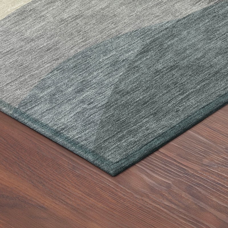 Machine Washable Indoor/ Outdoor Modern Horizon Chantille Rug