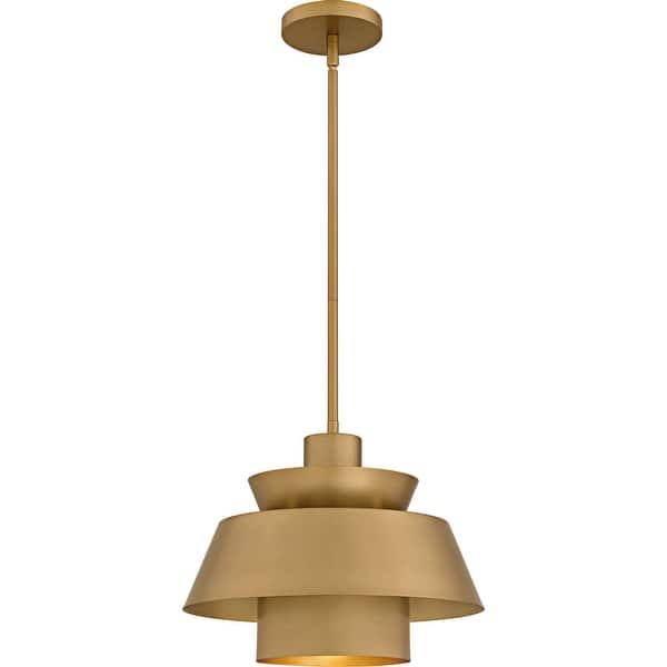 slide 2 of 9, Lumi 1-Light Brushed Weathered Brass Pendant