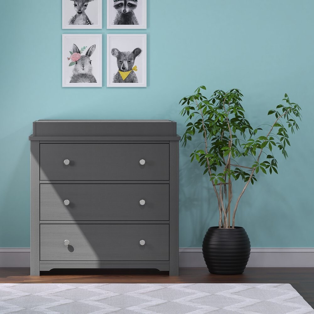 Harmony 3-Drawer Dresser with Table Topper Kit, Dusty Heather - Bed Bath &  Beyond - 37991549