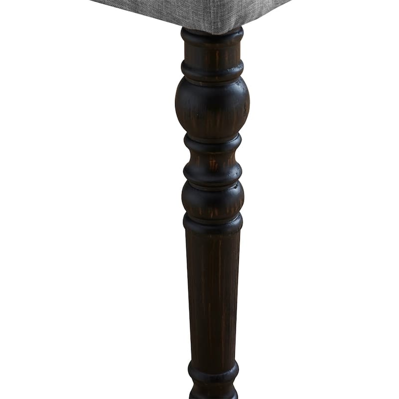 Fabric Tufted Turned Leg Dining Bench