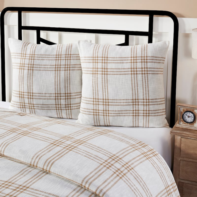 Wheat Plaid Fabric Euro Sham 26x26