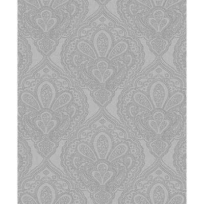 Galerie Wallcoverings Emporium 3D Embossed Mehndi Damask Non-woven Metallic Wallpaper Roll