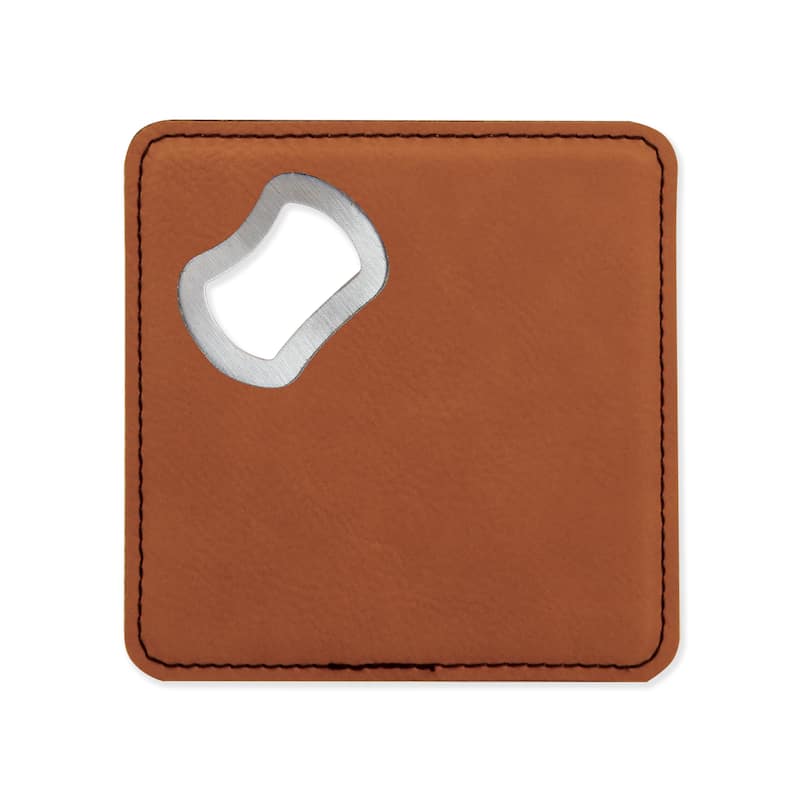 Bottle Opener Coaster - Vegan Leather- 1 Piece - CO-BO-RAWHIDE