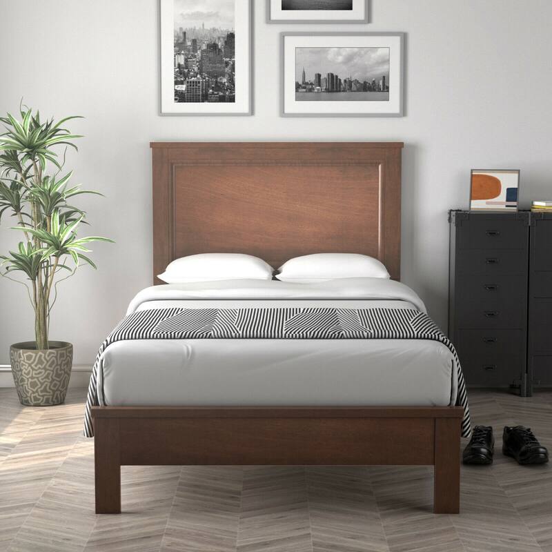 Gymax Twin/Full/Queen Size Bed Frame Platform Slat High Headboard