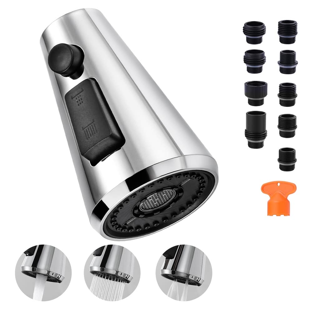 WOWOW Stainless Steel Kitchen Sprayer Head - 3 Modes with 9 Adapters