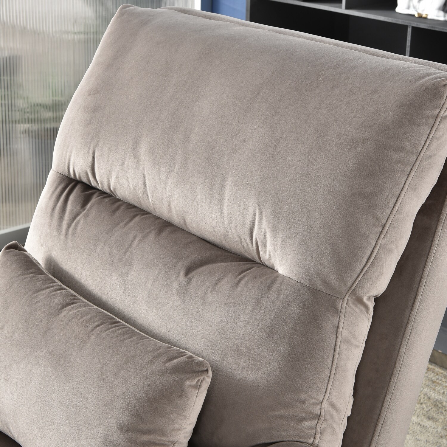 Ovios velvet recliner top chair with ottoman