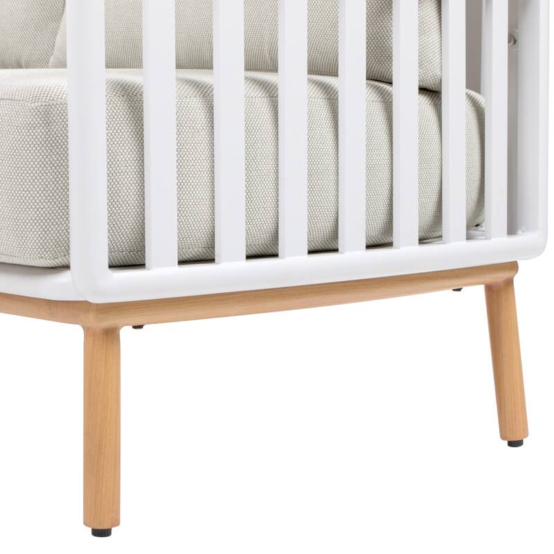 Rhodes Upholstered Teak & Aluminum Outdoor Patio Conversation Set