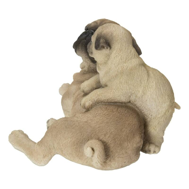 11.25" Baby with Mother Pug Outdoor Garden Statue