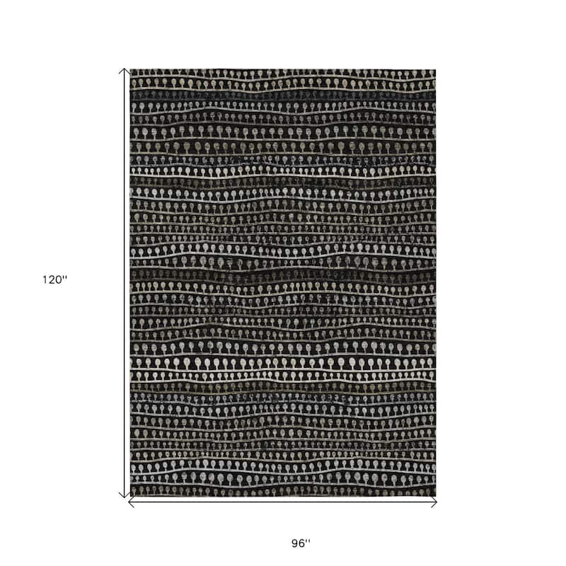 HomeRoots Striped Transitional Rectangle Outdoor Rug