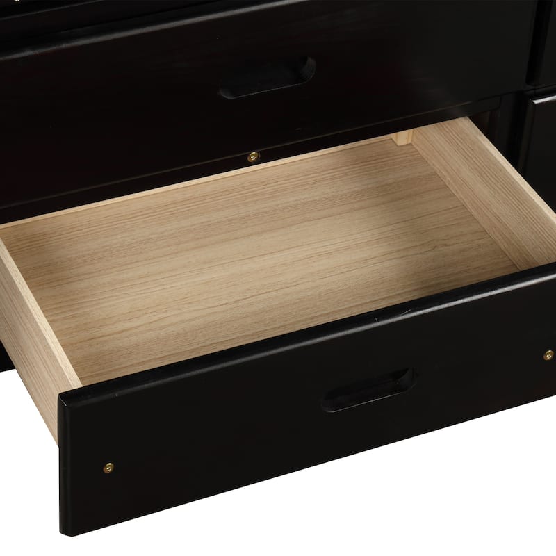 Twin Size Platform Captains Storage Bed Solid Wood Daybed with 6 Drawers Bookcase Bed Low Profile Bed Panel Bed