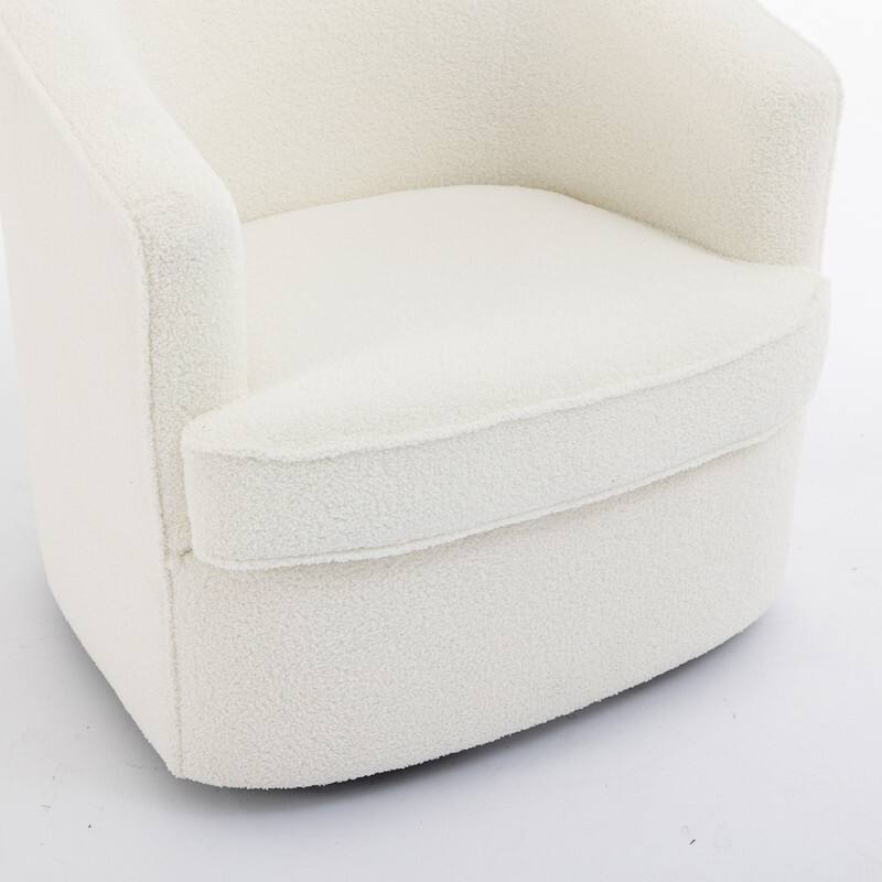 SEYNAR Modern Boucle Upholstered 360 Degree Swivel Accent Club Chair