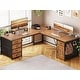 preview thumbnail 41 of 72, L Shaped Computer Desk 5 fabric Drawers Gaming Desk Storage Shelf