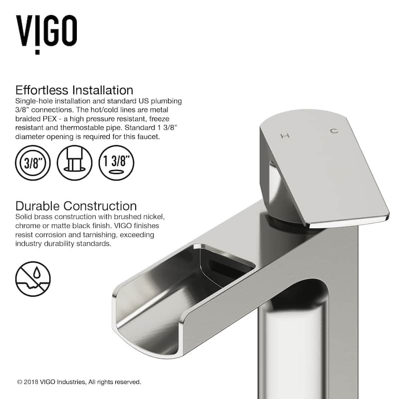 VIGO Ileana 7" H Single Handle Single Hole Bathroom Faucet