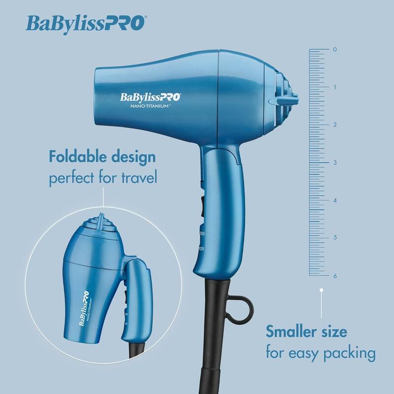 BabylissPRO Professional Lightweight Ionic Dryer & Folding Travel Dryer Prepack