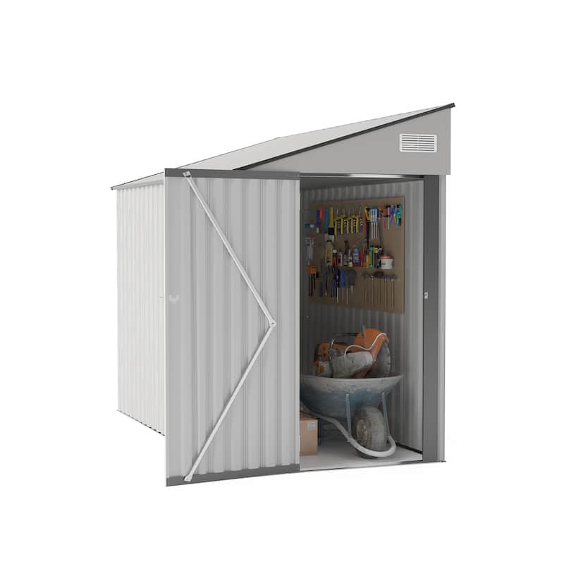 Durable Storage Shed with Single-Hinge Door