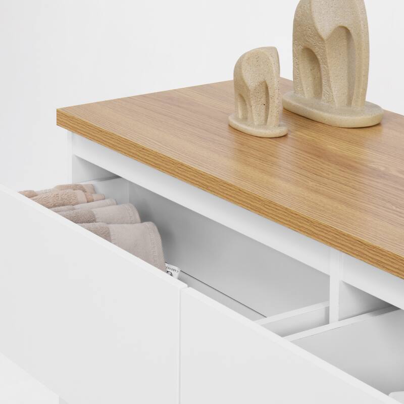 6 Drawer Dresser, Multi-Functional Wooden Storage Cabinet, Clothes Organizer with 6 Drawers for Bedroom, Hallway