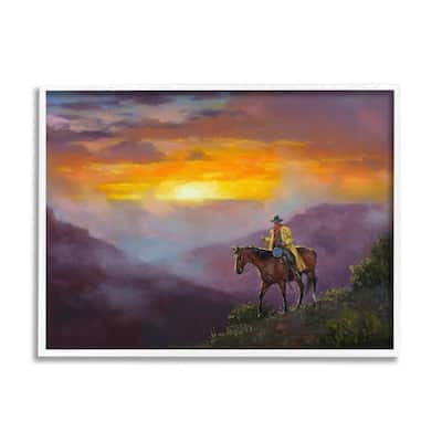 Stupell Traveling Southern Cowboy Mountain Valley Sunset Framed Wall Art, Design by Jack Sorenson - Multi-Color