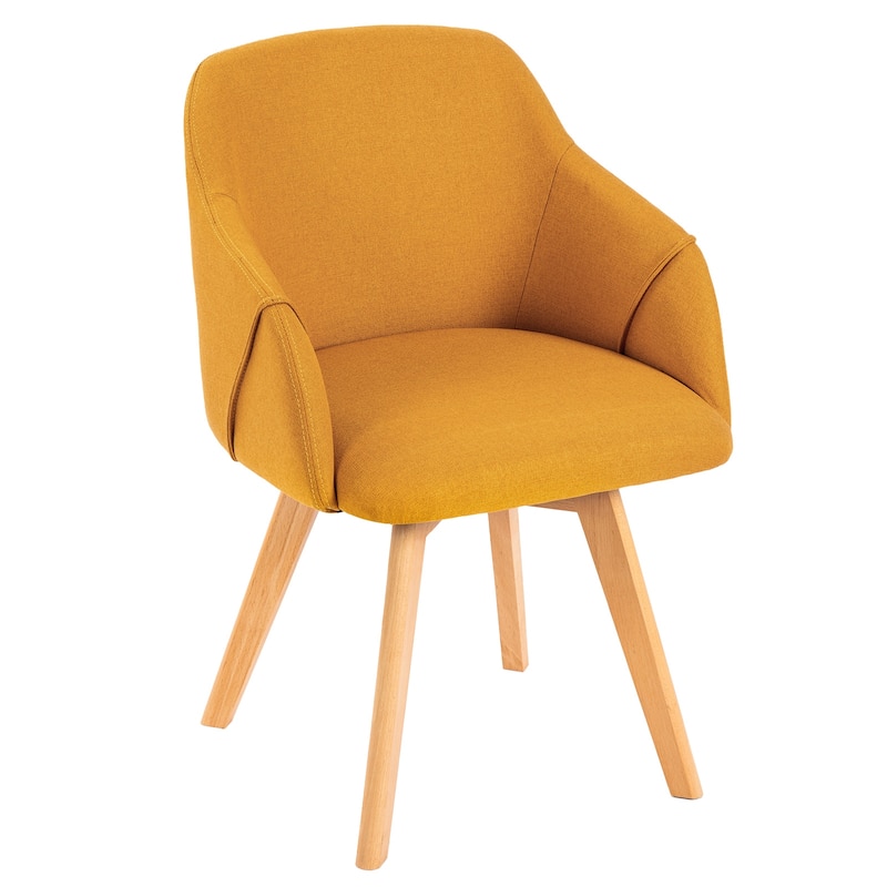 Upholstered Swivel Dining Chairs Set of 2 with Solid Wood Legs - 33.1" H x 21.5" W x 22.5" D