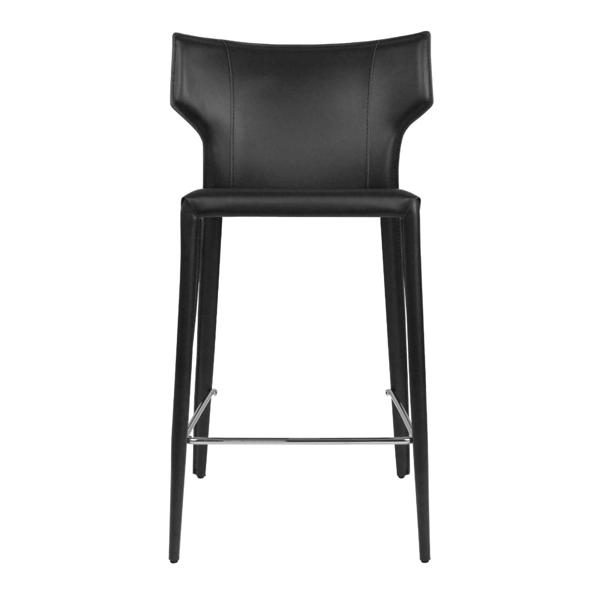 Adoro Mid-century Modern Wingback Leather Counter Stool