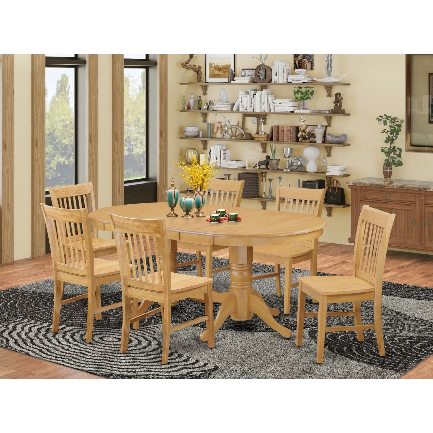 Kitchen Table Set 9 Piece Dinette Chairs Modern Dining Room Furniture Set