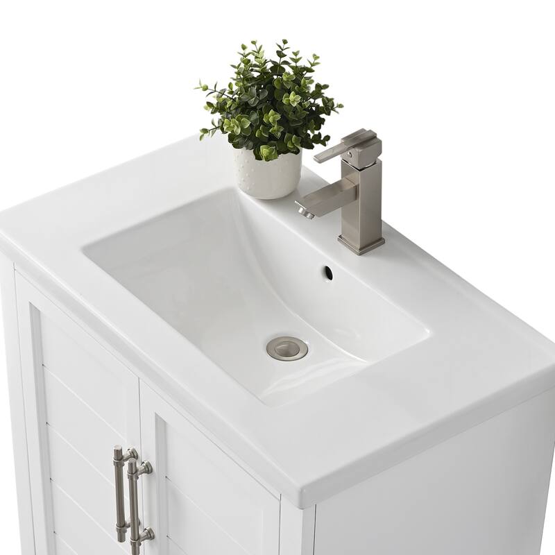 Vanity Art 30" Single Sink Bathroom Vanity with Ceramic Sink & Top