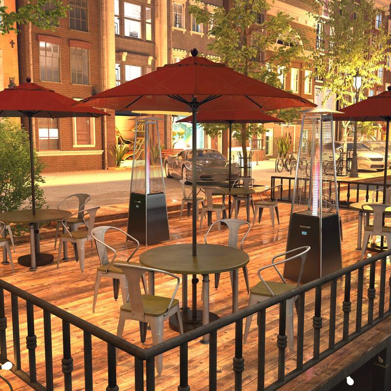 California Umbrella 7.5' Venture Series Patio Umbrella, Bronze Aluminum Pole Fiberglass Ribs Push Lift, Pacifica Pacific Blue - Brick