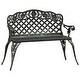 preview thumbnail 2 of 19, vidaXL Patio Bench 42.5" Cast Aluminum - 42.5" x 23.6" x 32.7"